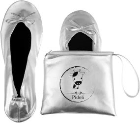 Ballet Flats Shoes -Women's Foldable Portable Travel Roll Up Shoes with Pouch