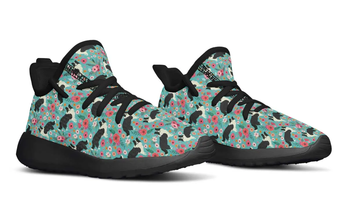 Border Collie Flower Kids Sneakers