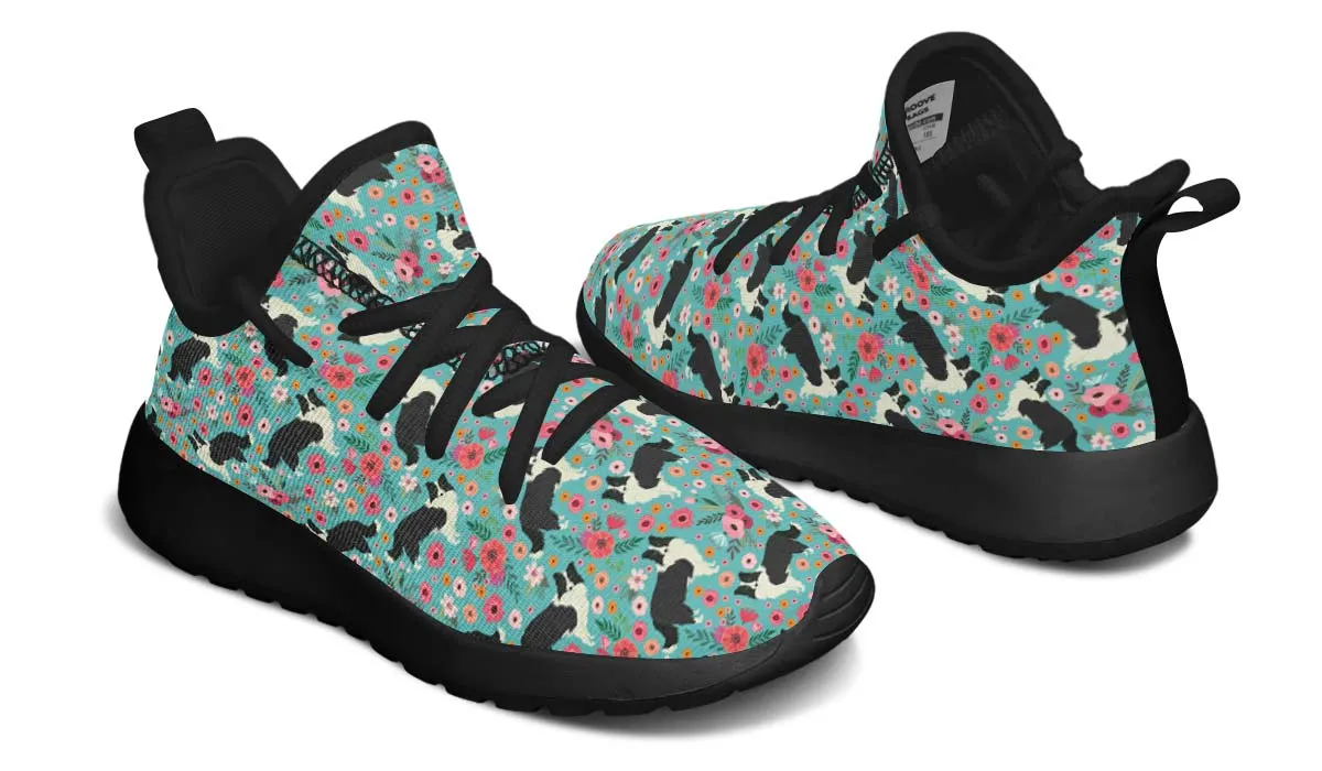 Border Collie Flower Kids Sneakers
