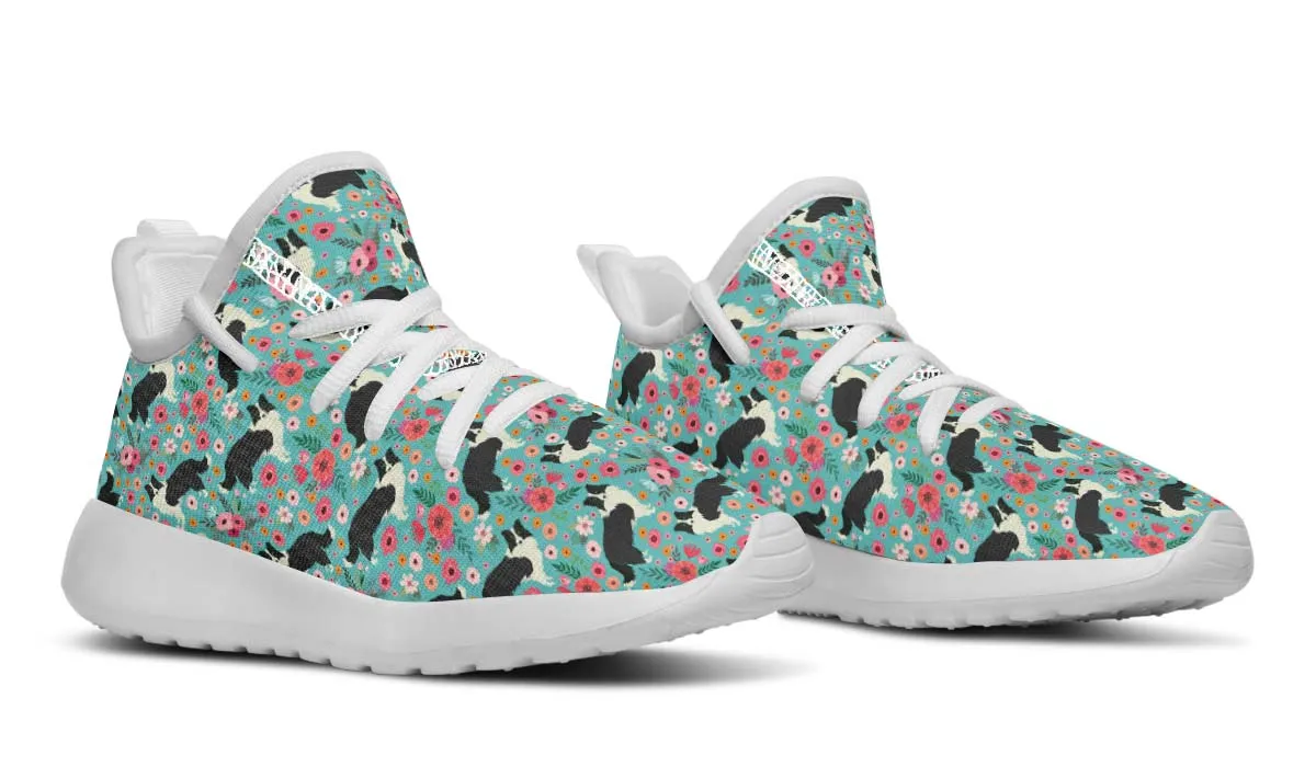 Border Collie Flower Kids Sneakers