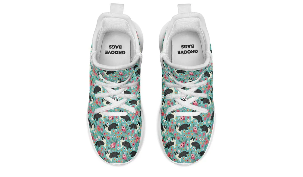 Border Collie Flower Kids Sneakers