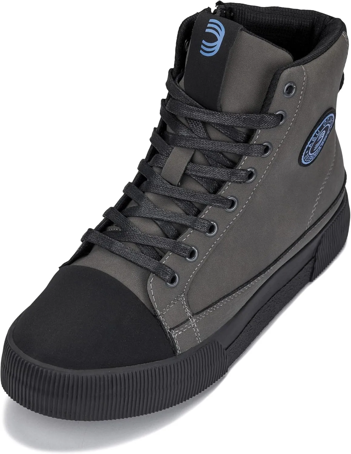 CALTO Men's Invisible Height Increasing Elevator Shoes - Zip-up Cap Toe High Top Sneaker Boots - 2.4 Inches Taller