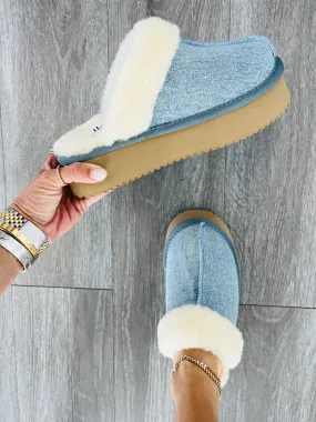 Corkys Lt Denim Cuddle Up Slip-Ons