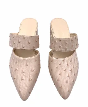  Cream Ostrich Slip-Ons double