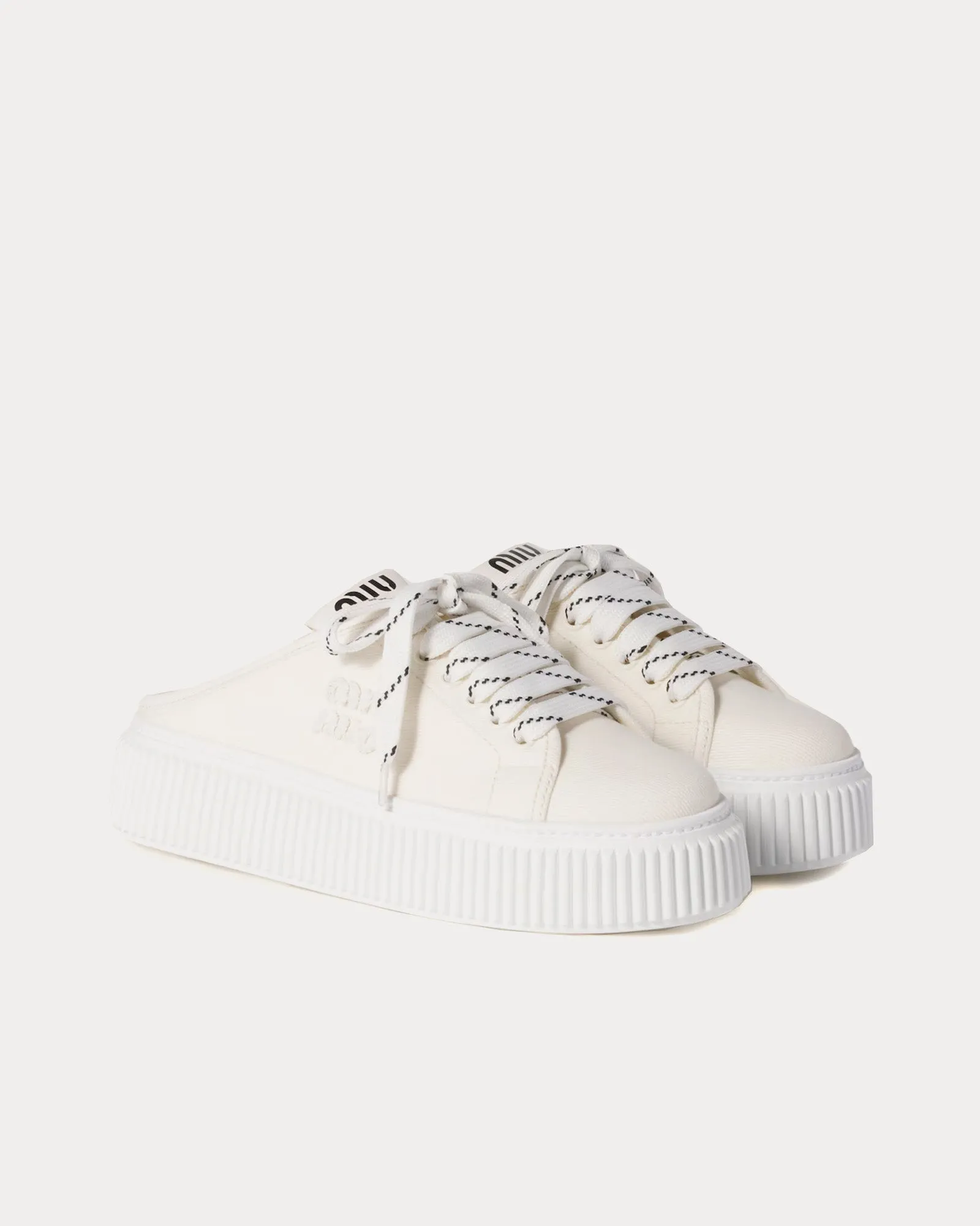 Denim Ivory Mules
