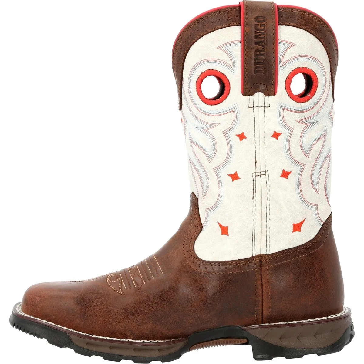 Durango Maverick Women's Steel Toe Waterproof Western Work Boots Drd0418 In Sable Brown White
