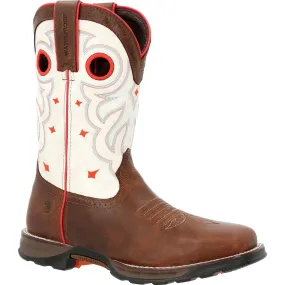 Durango Maverick Women's Steel Toe Waterproof Western Work Boots Drd0418 In Sable Brown White