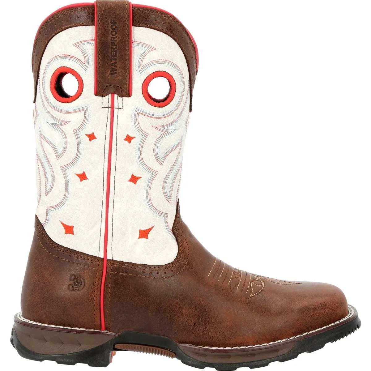 Durango Maverick Women's Steel Toe Waterproof Western Work Boots Drd0418 In Sable Brown White