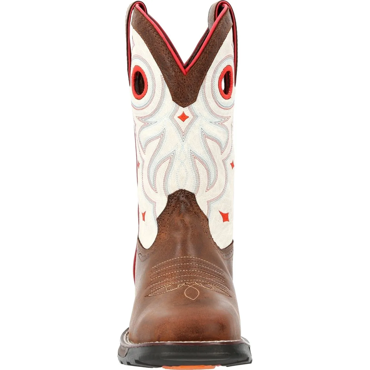 Durango Maverick Women's Steel Toe Waterproof Western Work Boots Drd0418 In Sable Brown White