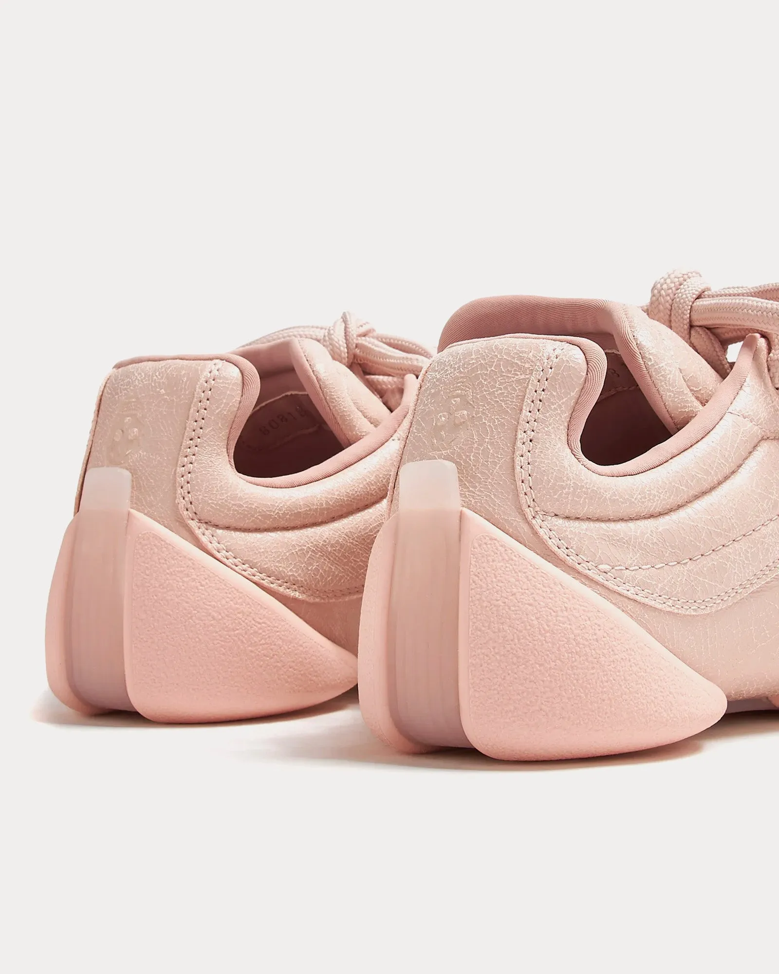 Flexion Crackled Leather Pink Low Top Sneakers