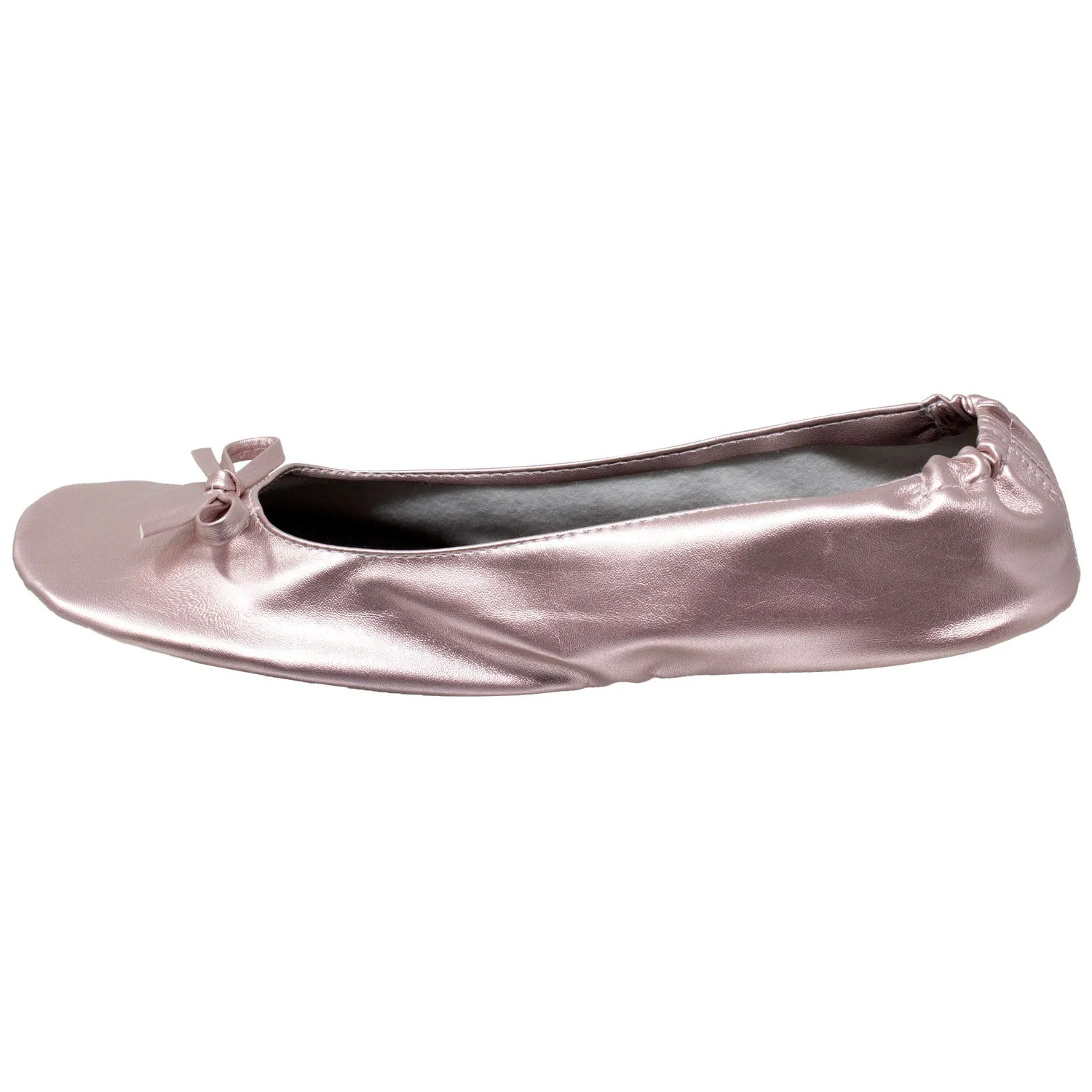 Foldable Ballet Flats Women's Travel Portable Comfortable Shoes Gold PU SOBEYO