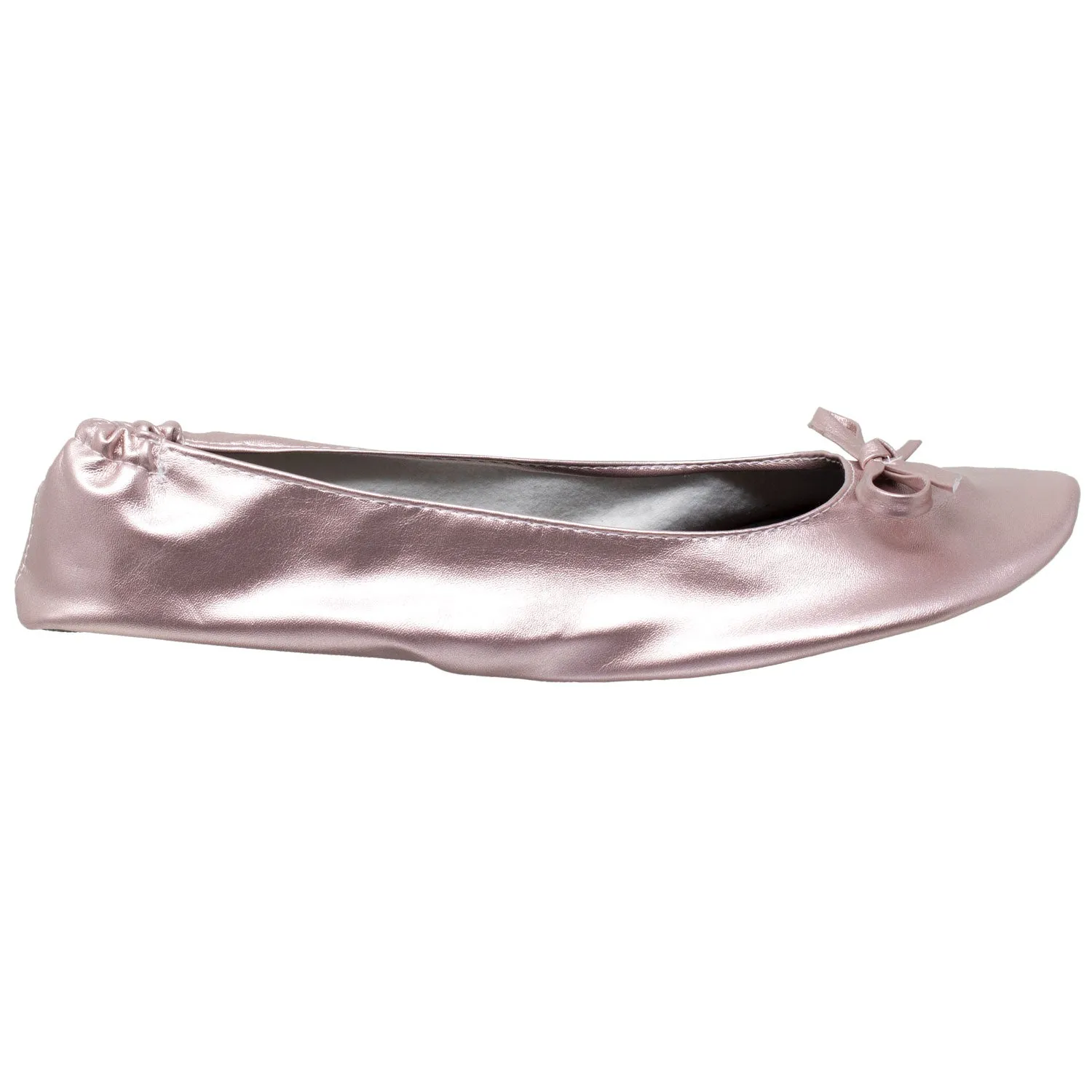 Foldable Ballet Flats Women's Travel Portable Comfortable Shoes Gold PU SOBEYO