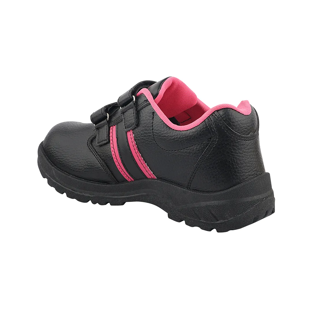 Fuel Riga Leather Safety Shoes for Women's Steel Toe Cap With Single Density PVC Sole (Black)