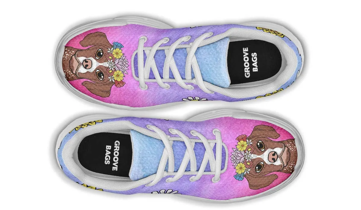 Fun Floral German Shorthair Chunky Sneakers