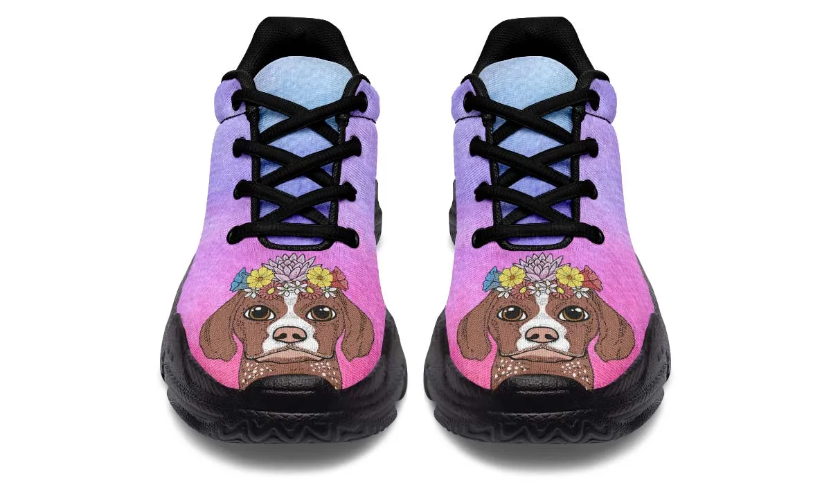 Fun Floral German Shorthair Chunky Sneakers