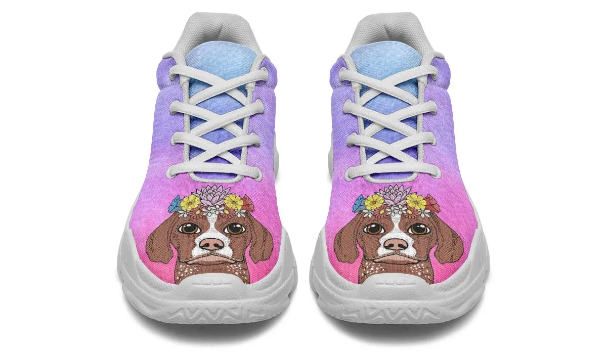 Fun Floral German Shorthair Chunky Sneakers