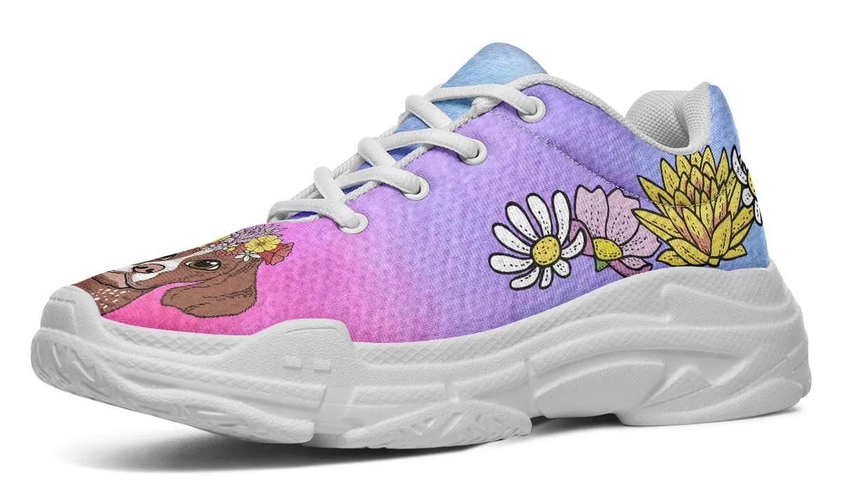 Fun Floral German Shorthair Chunky Sneakers