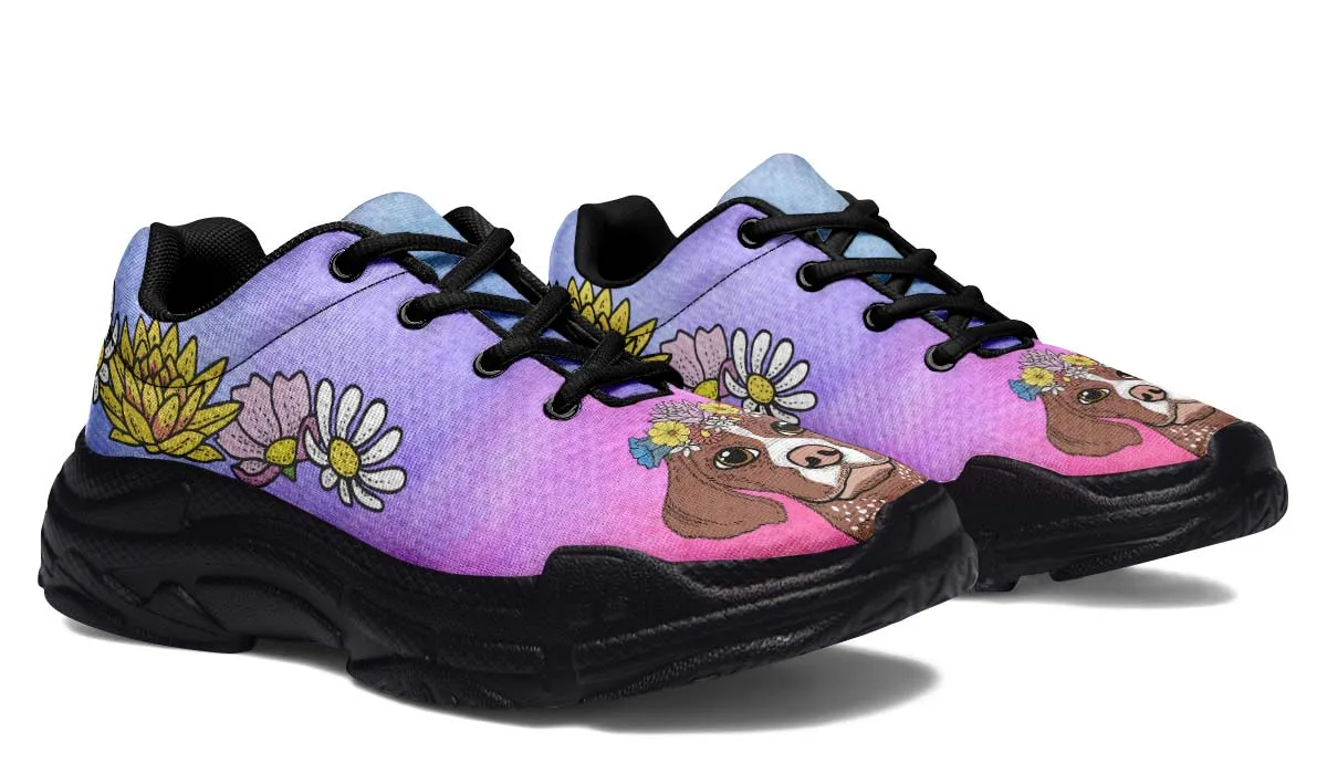 Fun Floral German Shorthair Chunky Sneakers