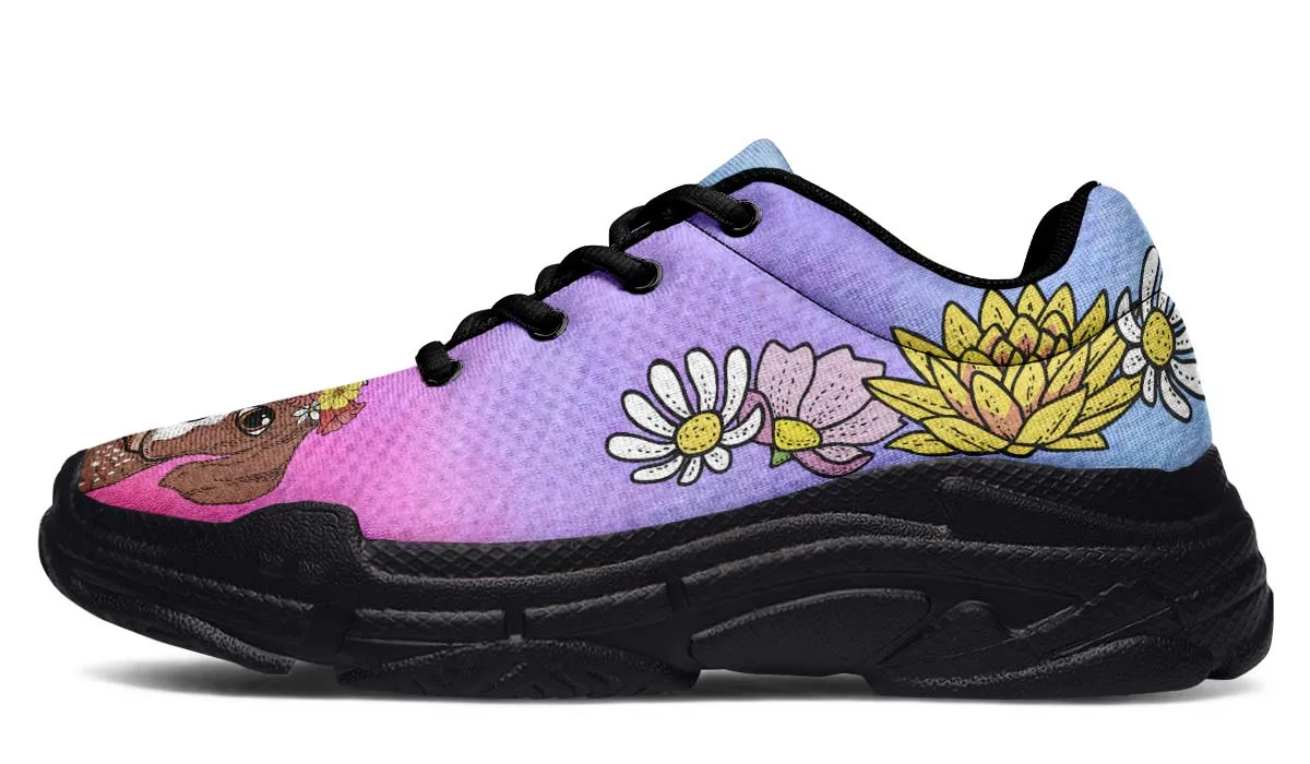 Fun Floral German Shorthair Chunky Sneakers