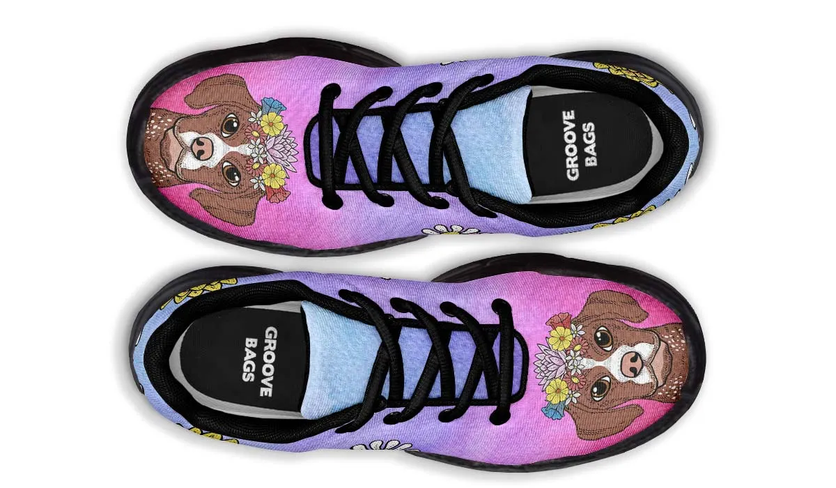 Fun Floral German Shorthair Chunky Sneakers