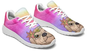 Fun Floral Golden Doodle Sneakers