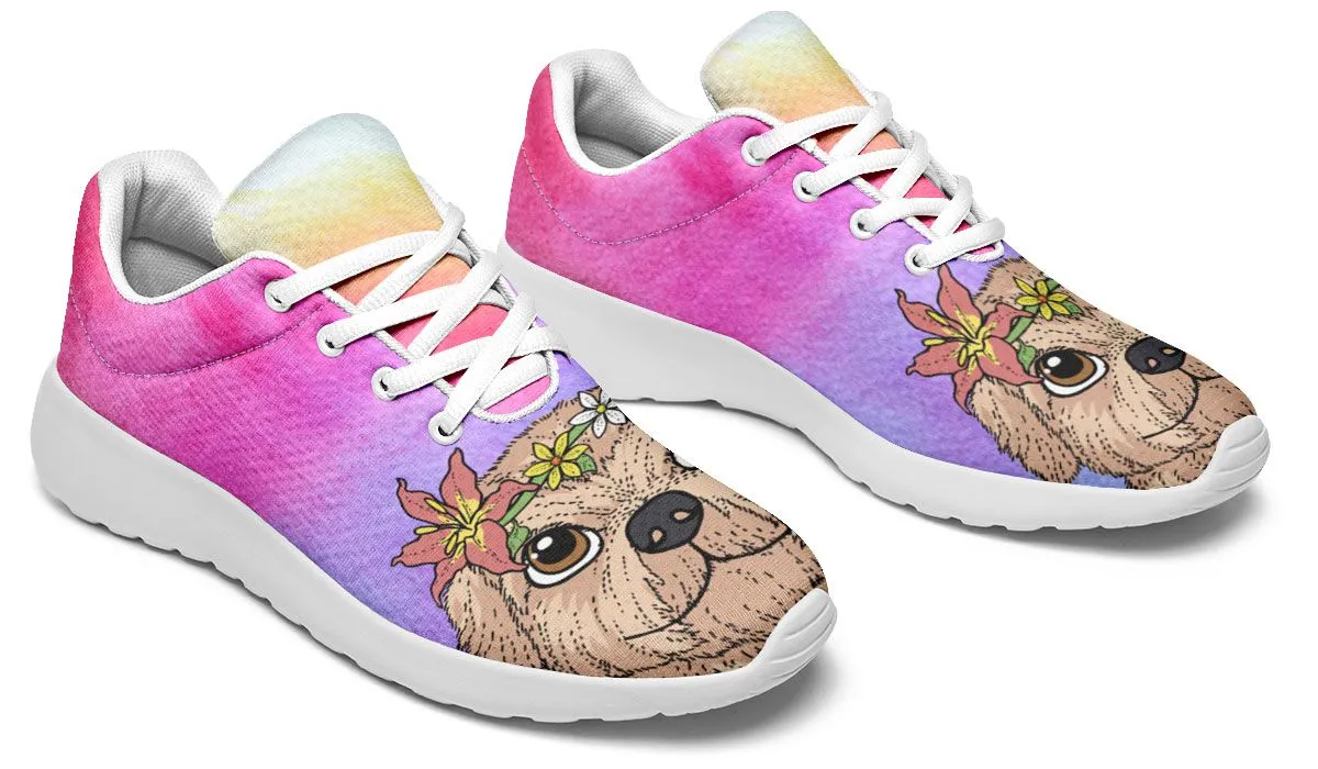 Fun Floral Golden Doodle Sneakers