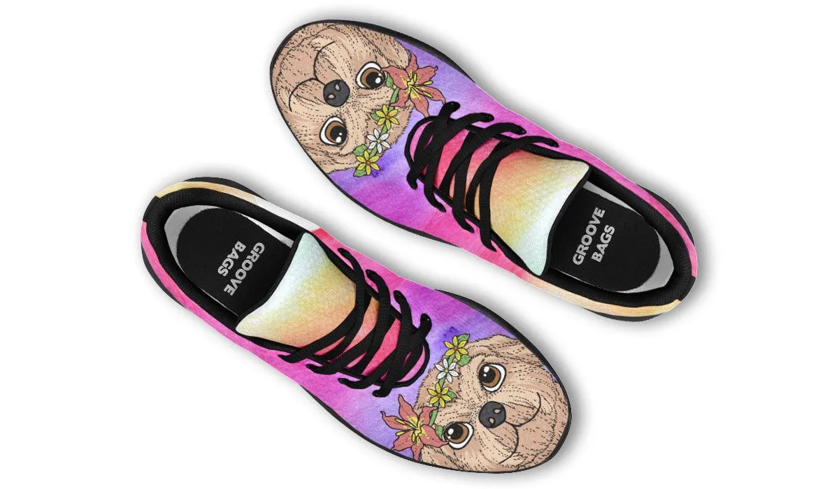 Fun Floral Golden Doodle Sneakers