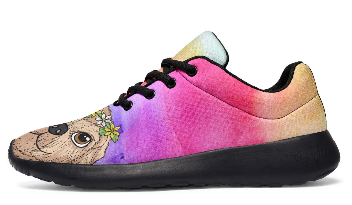 Fun Floral Golden Doodle Sneakers