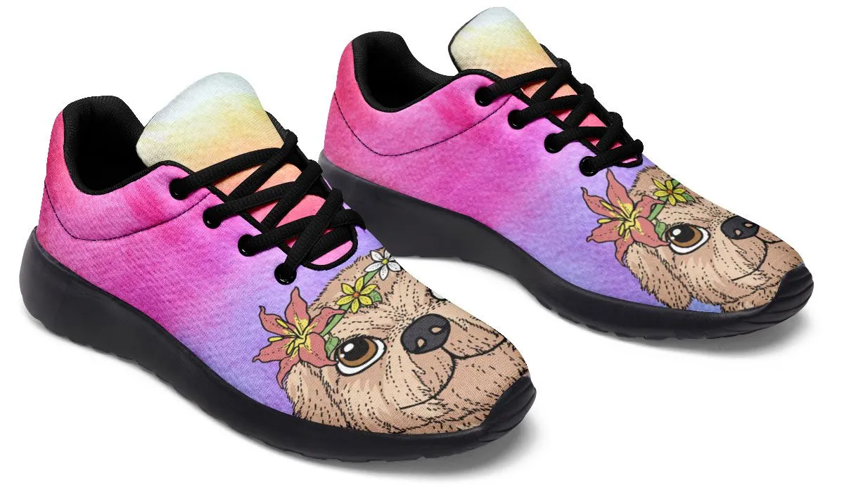Fun Floral Golden Doodle Sneakers