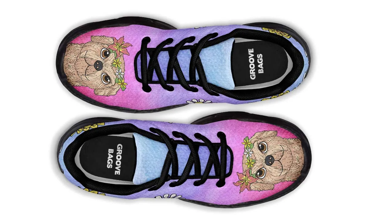 Fun Floral Goldendoodle Chunky Sneakers
