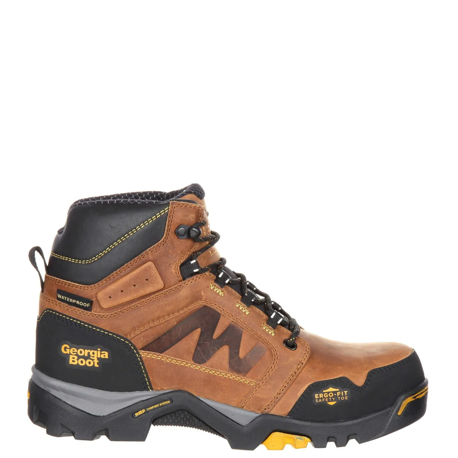 Georgia Men's 6" Amplitude Composite Toe Waterproof Work Boot - Trail Crazy Horse GB00129