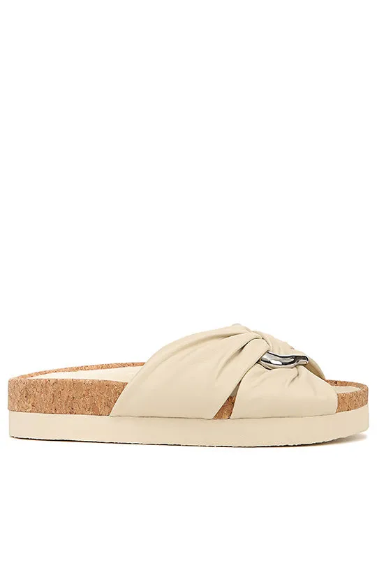 GLO LEATHER SLIDE SANDAL