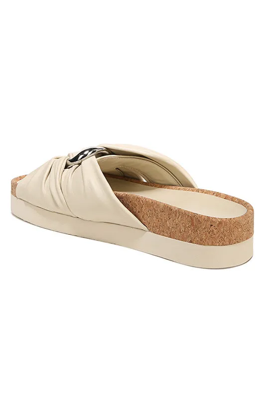 GLO LEATHER SLIDE SANDAL