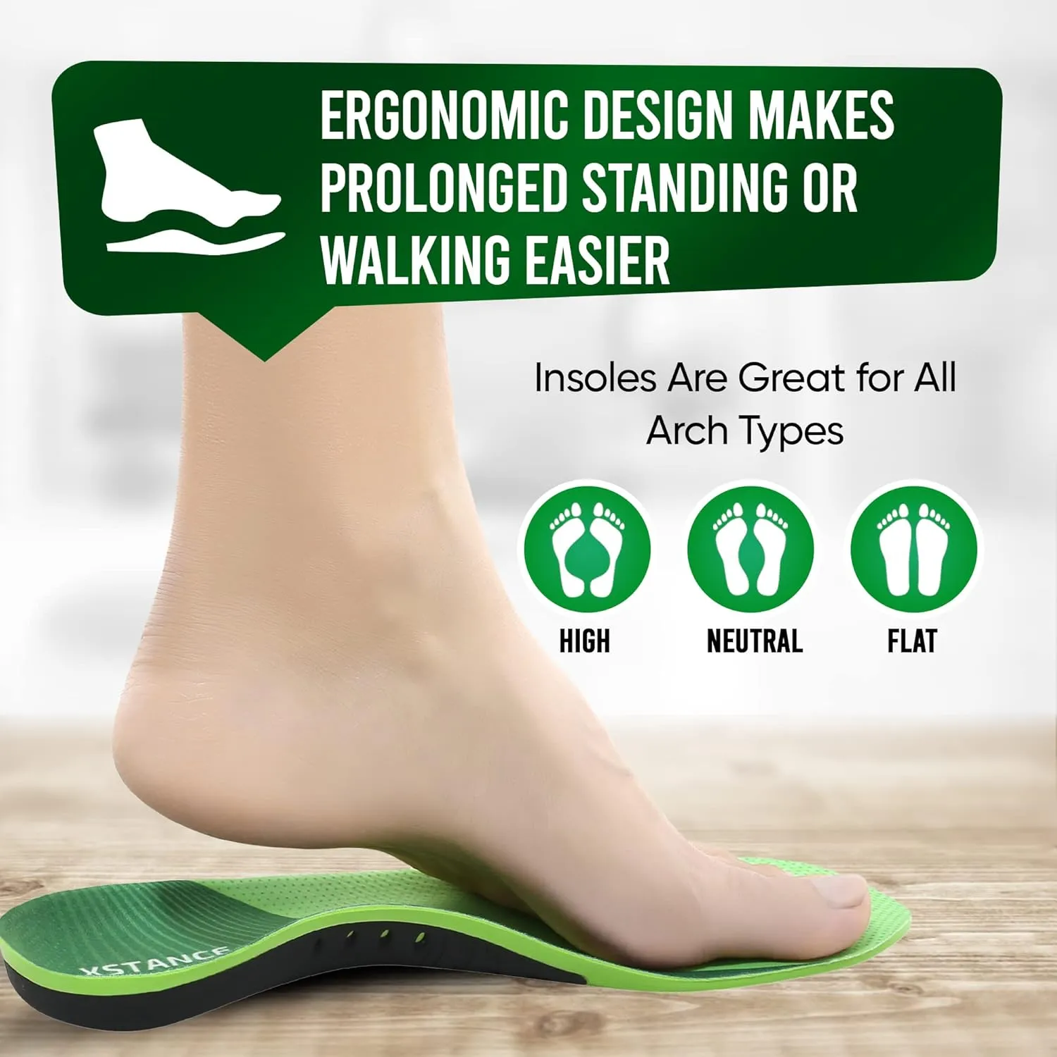 Insoles for Shoes and Work Boots | Plantar Fasciitis Relief and Arch Support | Orthotic Inserts for Men and Women | Relieve Foot Pain | Anti-Fatigue Good for 200  lbs (5-6.5 Women)