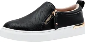 Jeossy Women's Slip On Shoes Casual Fashion Sneakers 8010 Arch Support Loafers for Women with Zipper