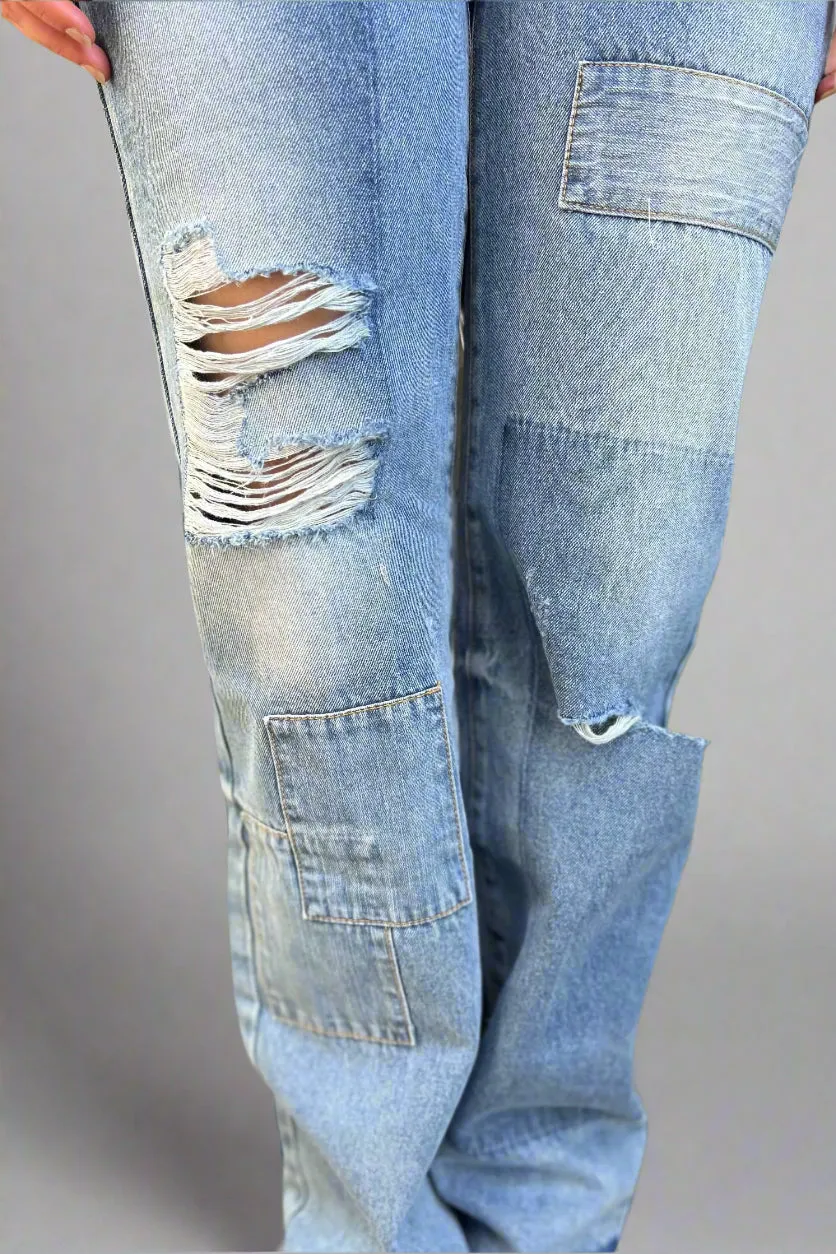 Kayla Patchwork Denim Jeans