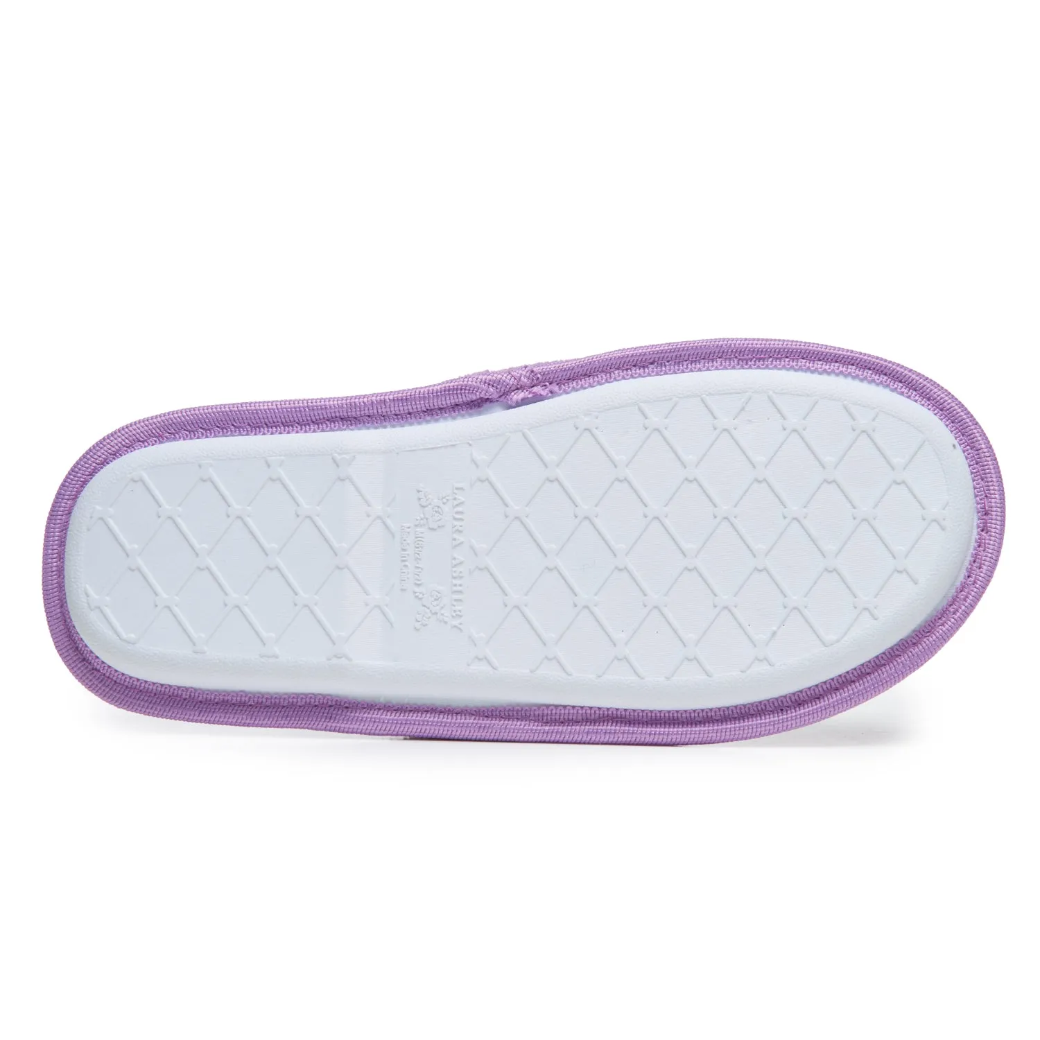 Laura Ashley Womens Fleece Thong House Slippers with Memory Foam, Ladies Easy Slip on Soft Cozy Warm Indoor Outdoor Flip Flops