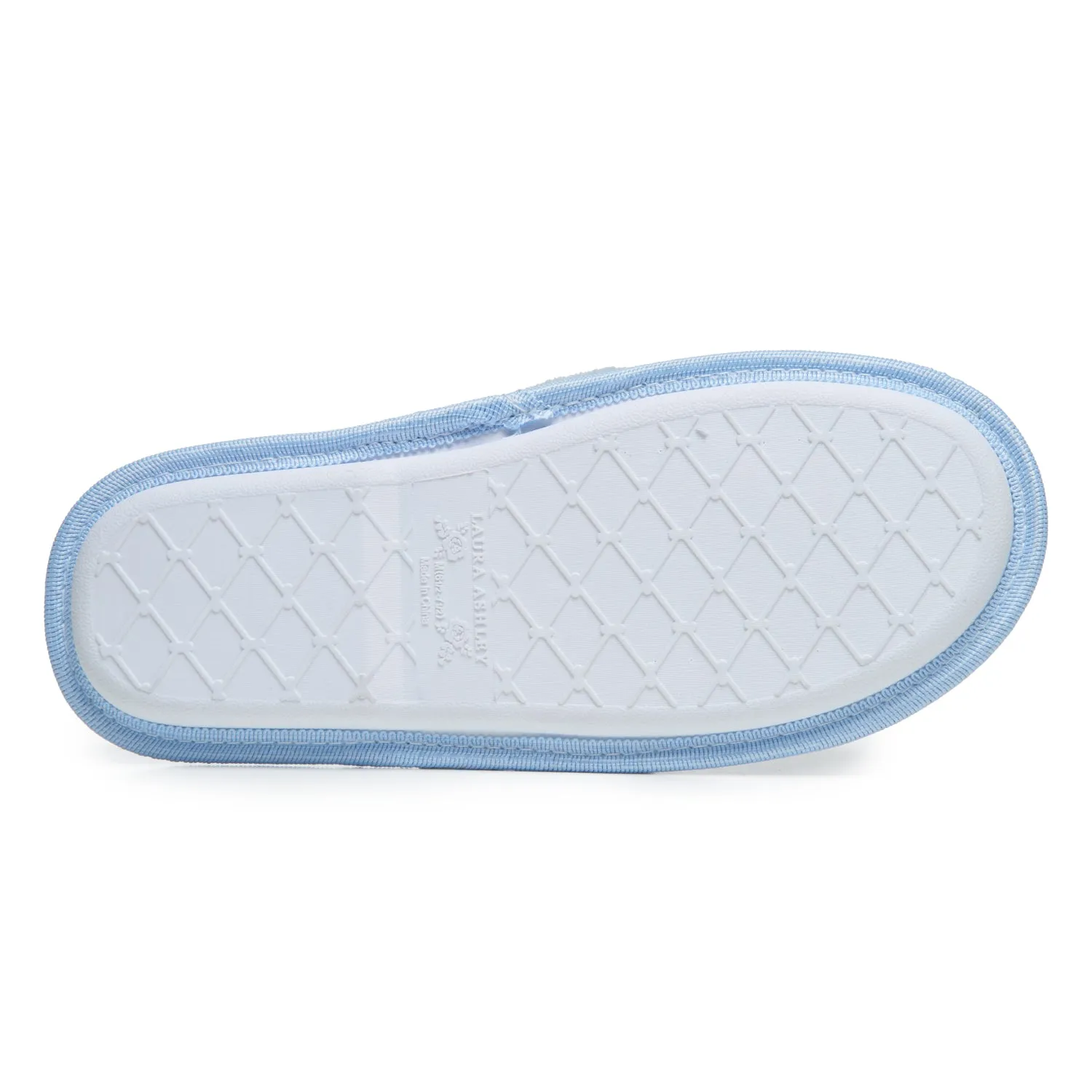 Laura Ashley Womens Fleece Thong House Slippers with Memory Foam, Ladies Easy Slip on Soft Cozy Warm Indoor Outdoor Flip Flops