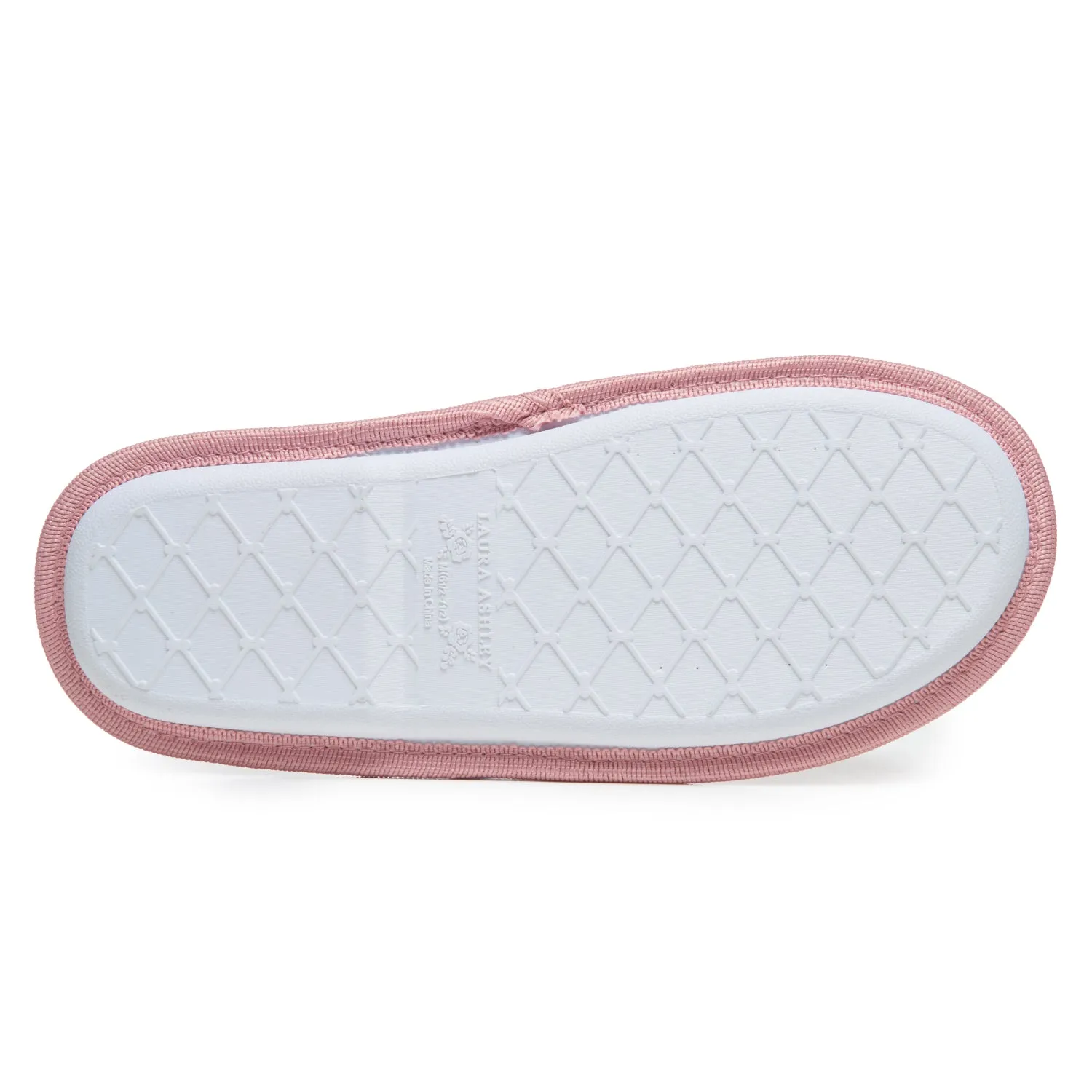 Laura Ashley Womens Fleece Thong House Slippers with Memory Foam, Ladies Easy Slip on Soft Cozy Warm Indoor Outdoor Flip Flops