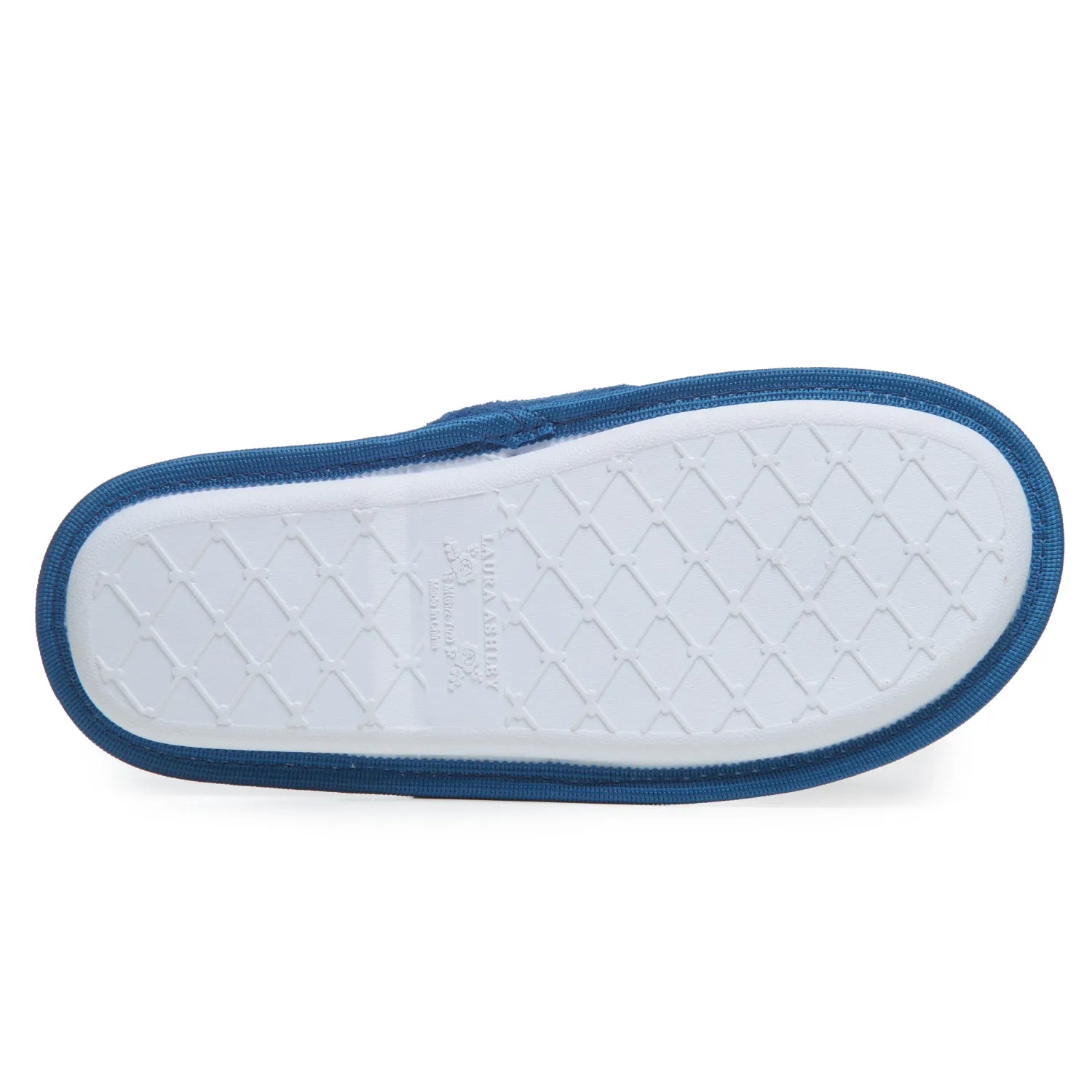 Laura Ashley Womens Fleece Thong House Slippers with Memory Foam, Ladies Easy Slip on Soft Cozy Warm Indoor Outdoor Flip Flops