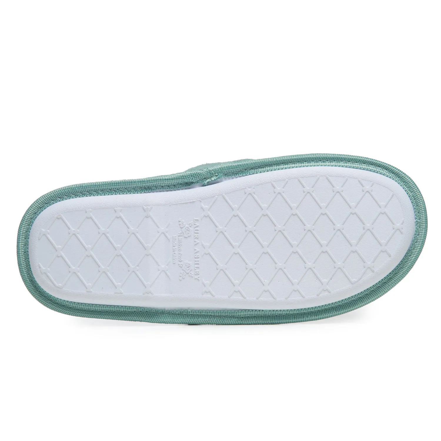 Laura Ashley Womens Fleece Thong House Slippers with Memory Foam, Ladies Easy Slip on Soft Cozy Warm Indoor Outdoor Flip Flops