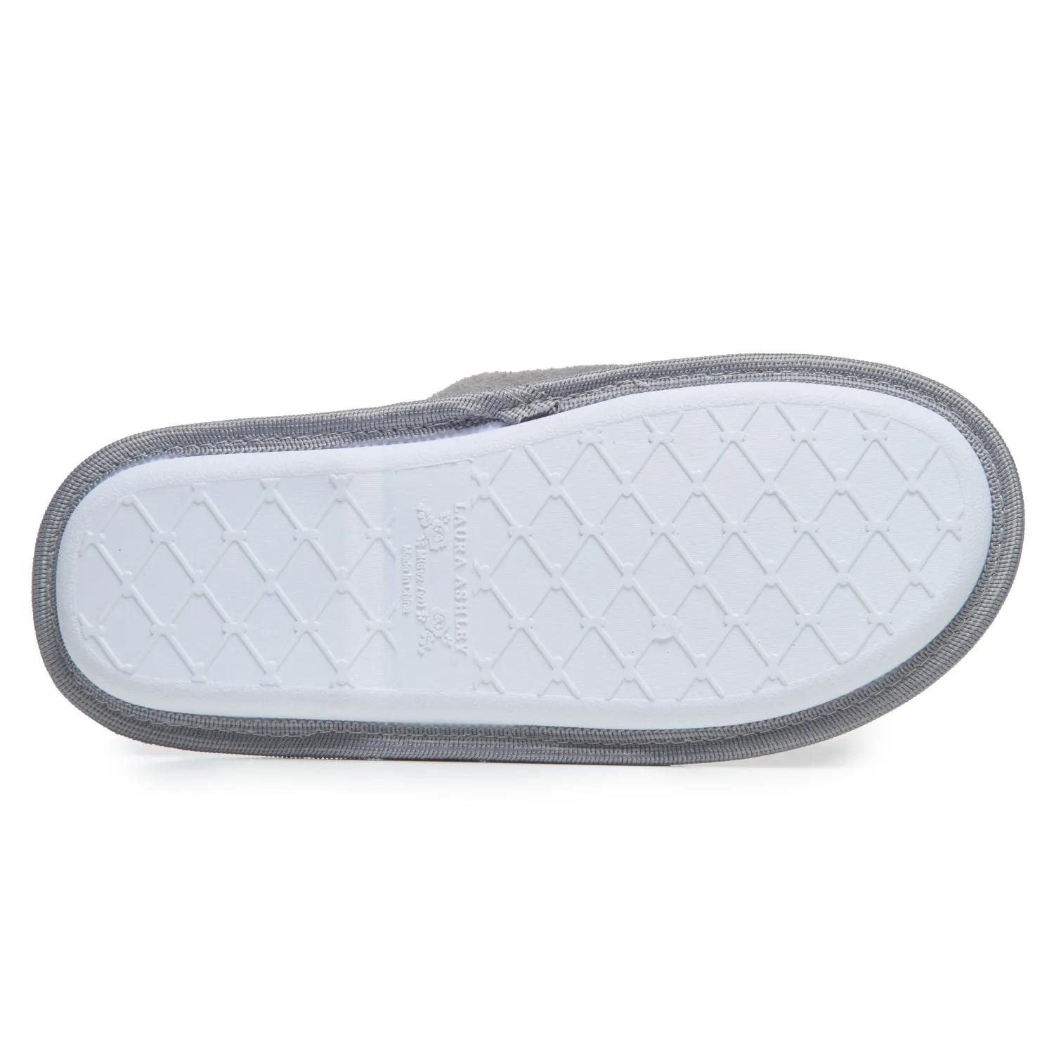 Laura Ashley Womens Fleece Thong House Slippers with Memory Foam, Ladies Easy Slip on Soft Cozy Warm Indoor Outdoor Flip Flops