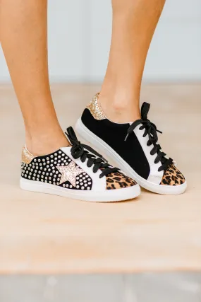 Life On The Edge Black Leopard Sneakers