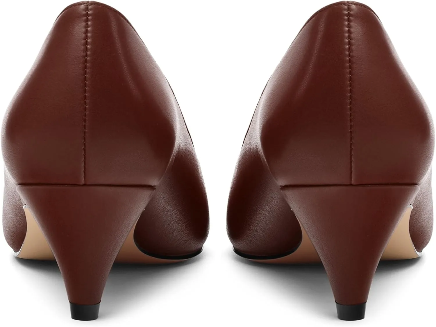 Low Heel Pumps for Women, Closed Pointed Toe Slip On Solid Matte Kitten Low Heel Dress Shoes 2 Inch