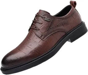 Men's Brogue Leather Business Oxfords Shoes Fashion Summer Lace Up Style Derby Shoes Men's Comfort Breathable Dress Shoes Non-Slip Softsole Walking Shoes
