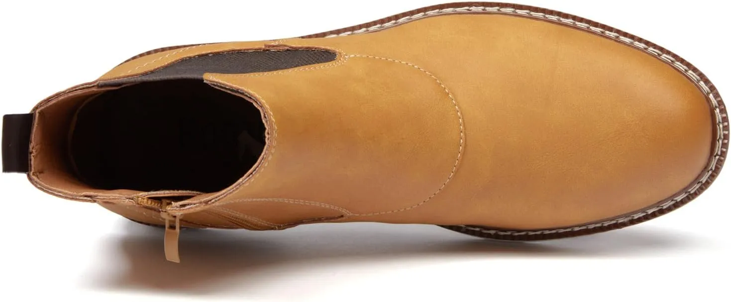 Men's Chelsea Boots Casual Chukka Ankle Boots Side Zipper Clouser Elastic Dress Boots Work Shoes for Men.