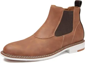 Men's Chelsea Boots Casual Chukka Ankle Boots Side Zipper Clouser Elastic Dress Boots Work Shoes for Men.