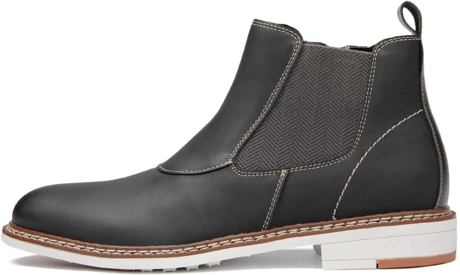 Men's Chelsea Boots Casual Chukka Ankle Boots Side Zipper Clouser Elastic Dress Boots Work Shoes for Men.