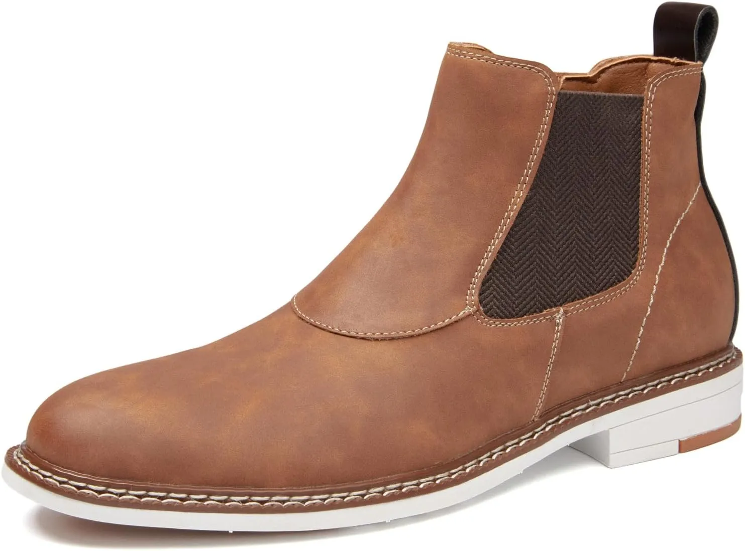 Men's Chelsea Boots Casual Chukka Ankle Boots Side Zipper Clouser Elastic Dress Boots Work Shoes for Men.
