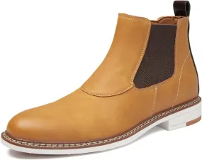 Men's Chelsea Boots Casual Chukka Ankle Boots Side Zipper Clouser Elastic Dress Boots Work Shoes for Men.